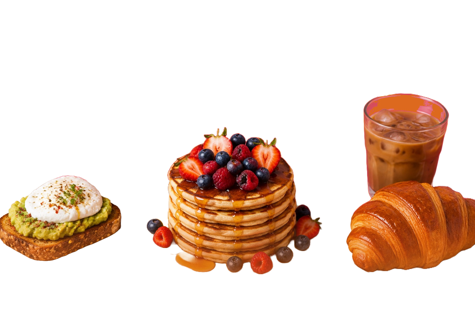 Sélection sucrée-salée du Dandelion Café : tartine, viennoiserie et café gourmand.